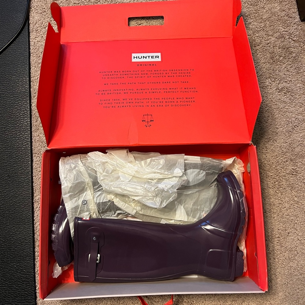 New Hunter Tall Boots Purple Sz 10